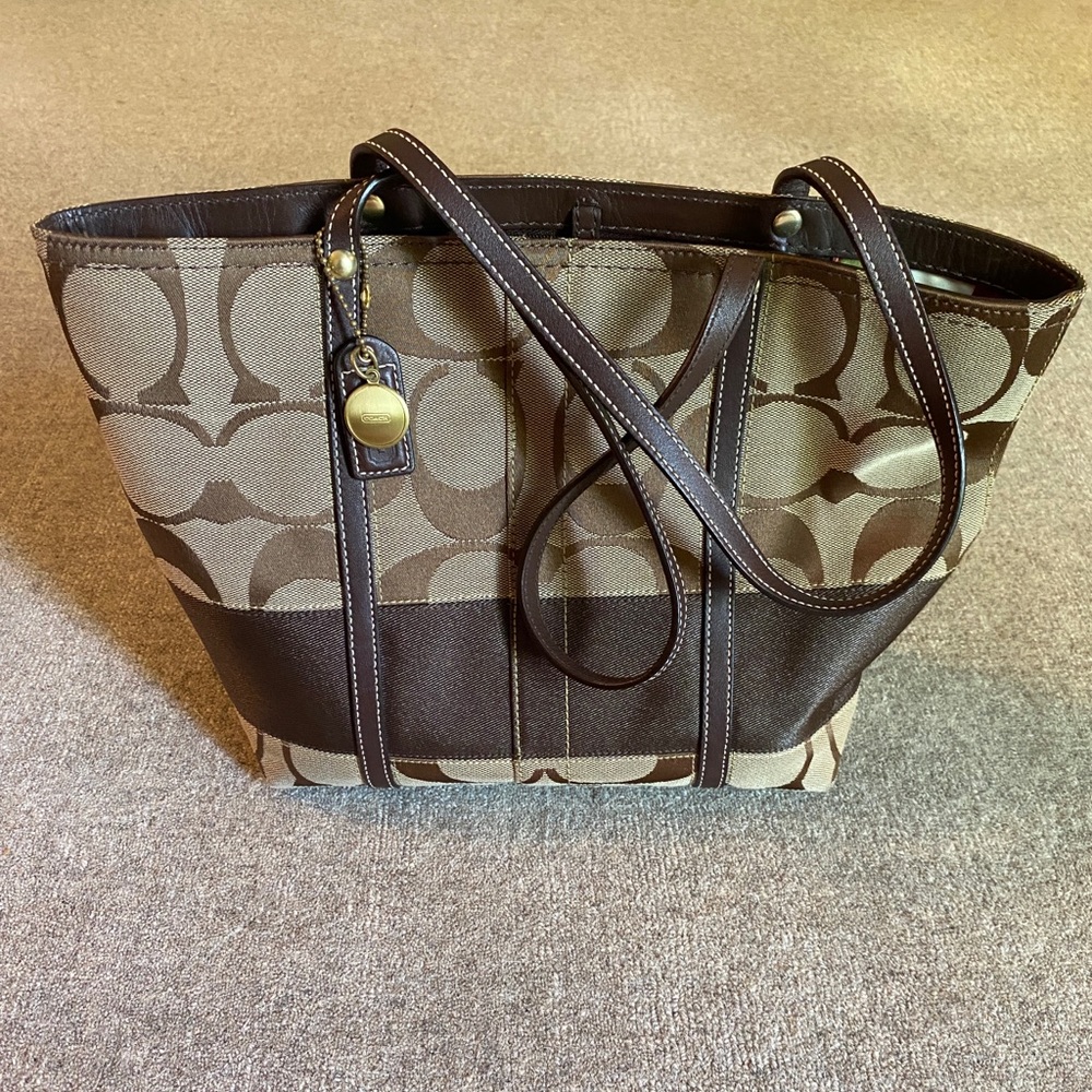 Coach Brown Logo Tote Bag